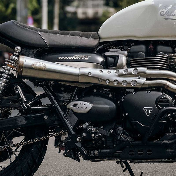 Pô Zard Full System Street Scrambler Tiger 70 Gold End Cap