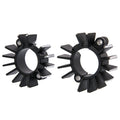 Motone LC Finned Exhaust Clamps - Matte Black Polished Edge - MMU505