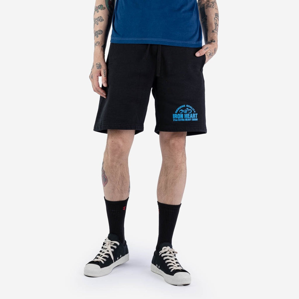 Iron Heart IHSW-50-BLK Ultra Heavy Cotton Fleece Printed Sweat Shorts