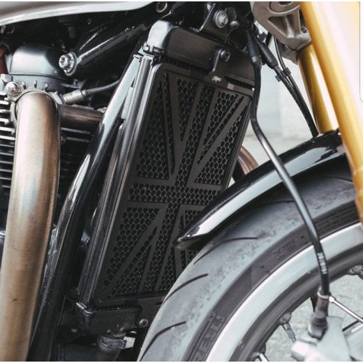 Tấm Chắn Két Nước Motone Union Jack Radiator Guard – Đen - KNS001