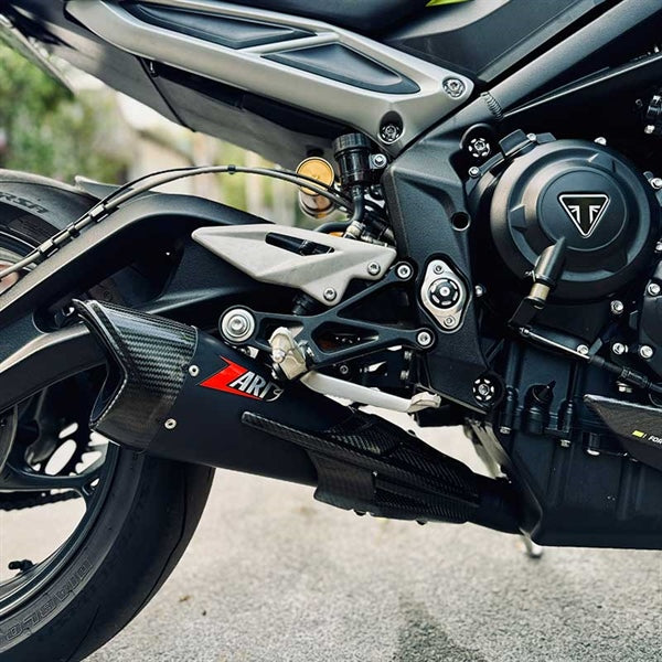 Pô Zard Street Triple 765 2023 - Full Kit - Carbon End Cap + Black Coating