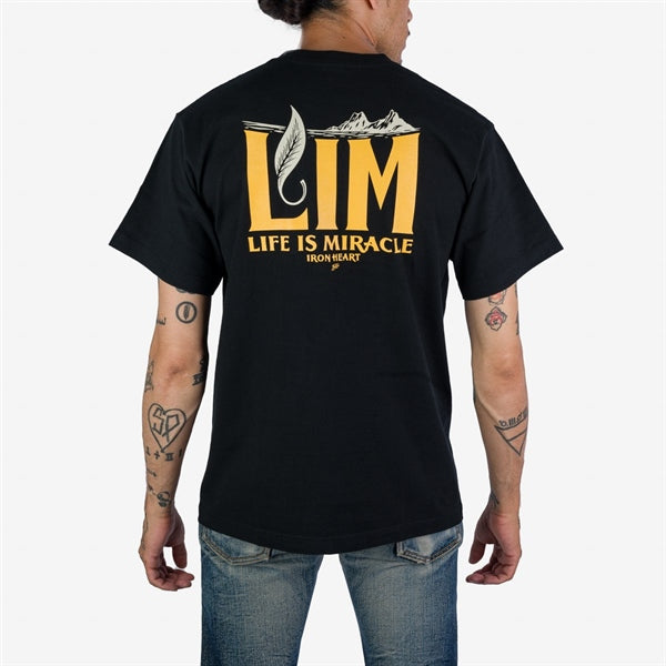 Iron Heart IHPT-2306-WHT 7.5oz Printed Loopwheel Crew Neck T-Shirt
