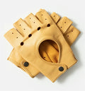 Cafe The Targa Fingerless Driving Gloves Cream