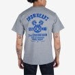 Iron Heart IHT-2403-GRY 7.5oz Printed Loopwheel Crew Neck T-Shirt - Gray