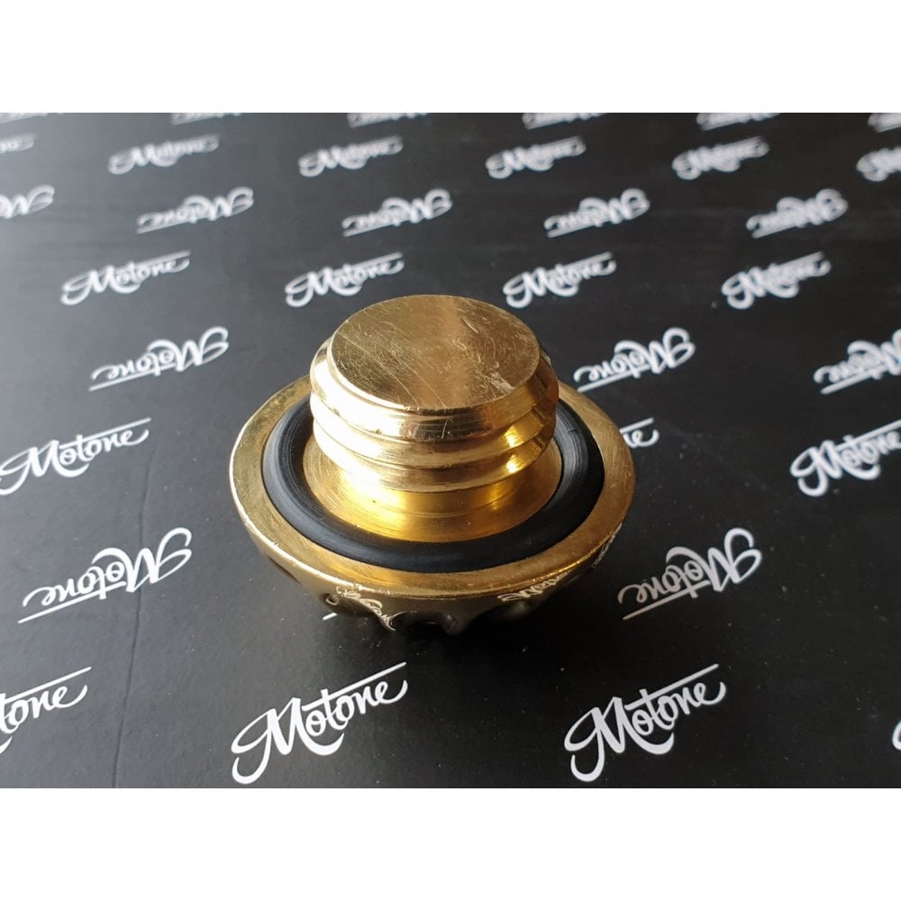 Motone Roswell Engine Oil Cap - Brass - MMU058