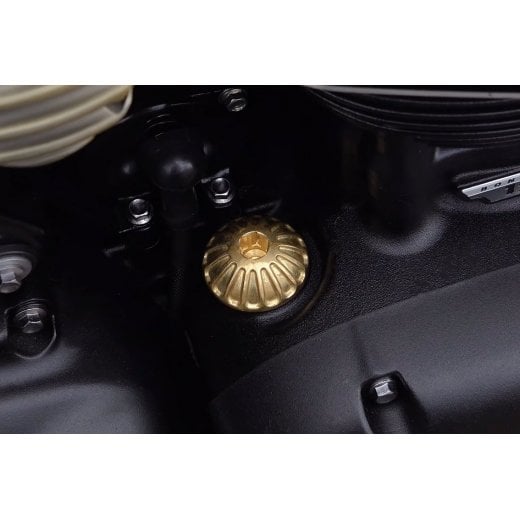 Motone Roswell Engine Oil Cap - Brass - MMU058