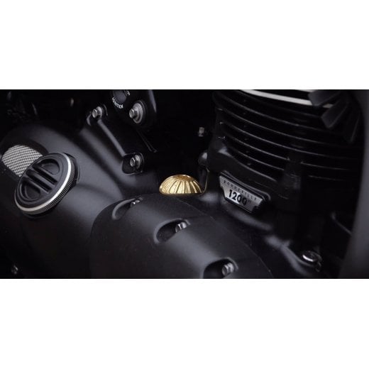 Motone Roswell Engine Oil Cap - Brass - MMU058