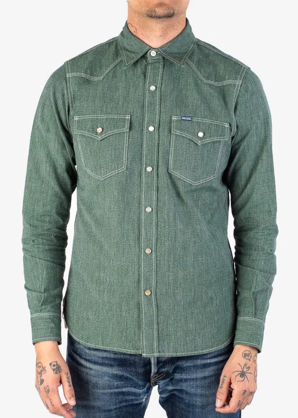 Iron Heart IHSH-289 Mock Twist Selvedge Chambray Western Shirt