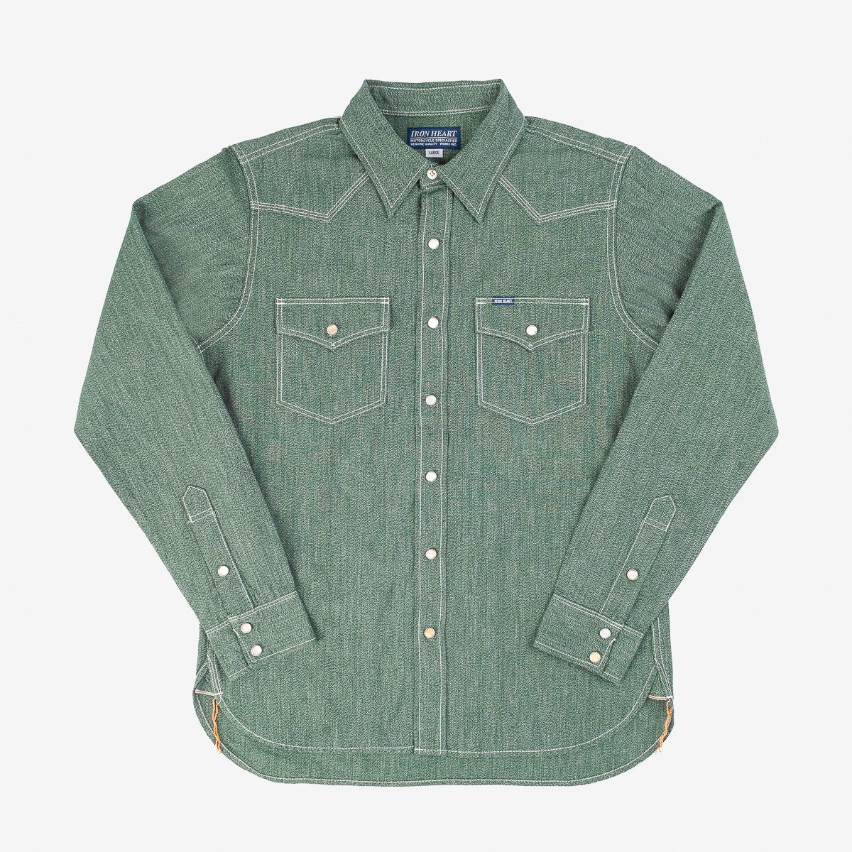 Iron Heart IHSH-289 Mock Twist Selvedge Chambray Western Shirt