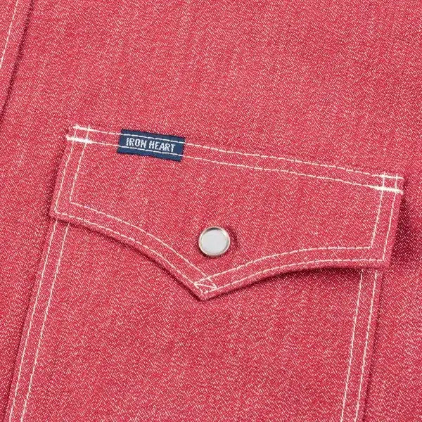 Iron Heart IHSH-289 Mock Twist Selvedge Chambray Western Shirt