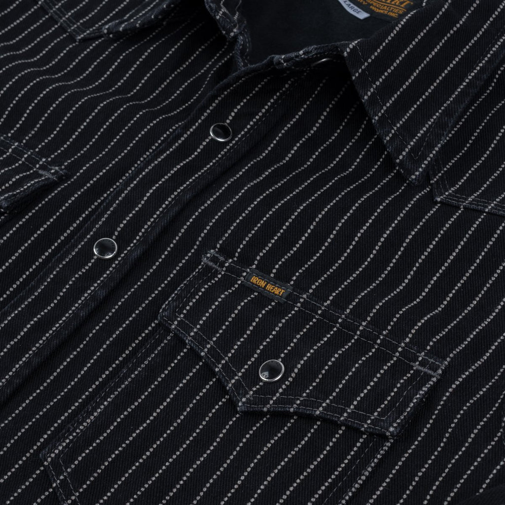 Iron Heart IHSH-62-BLK 12oz Wabash Western Shirt