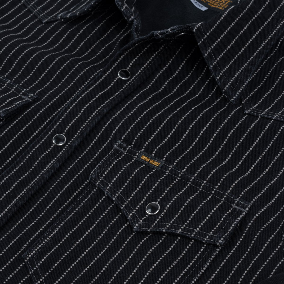 Iron Heart IHSH-62-BLK 12oz Wabash Western Shirt