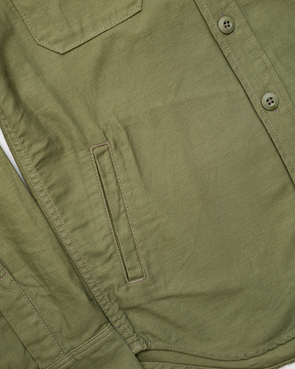 Iron Heart IHSH-328-GRN (FW22) 7oz Back Satin Military CPO Shirt