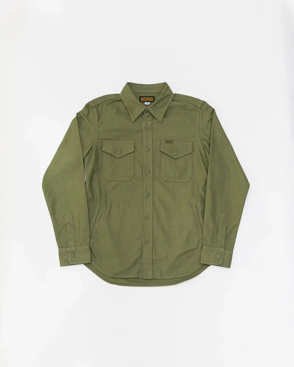 Iron Heart IHSH-328-GRN (FW22) 7oz Back Satin Military CPO Shirt