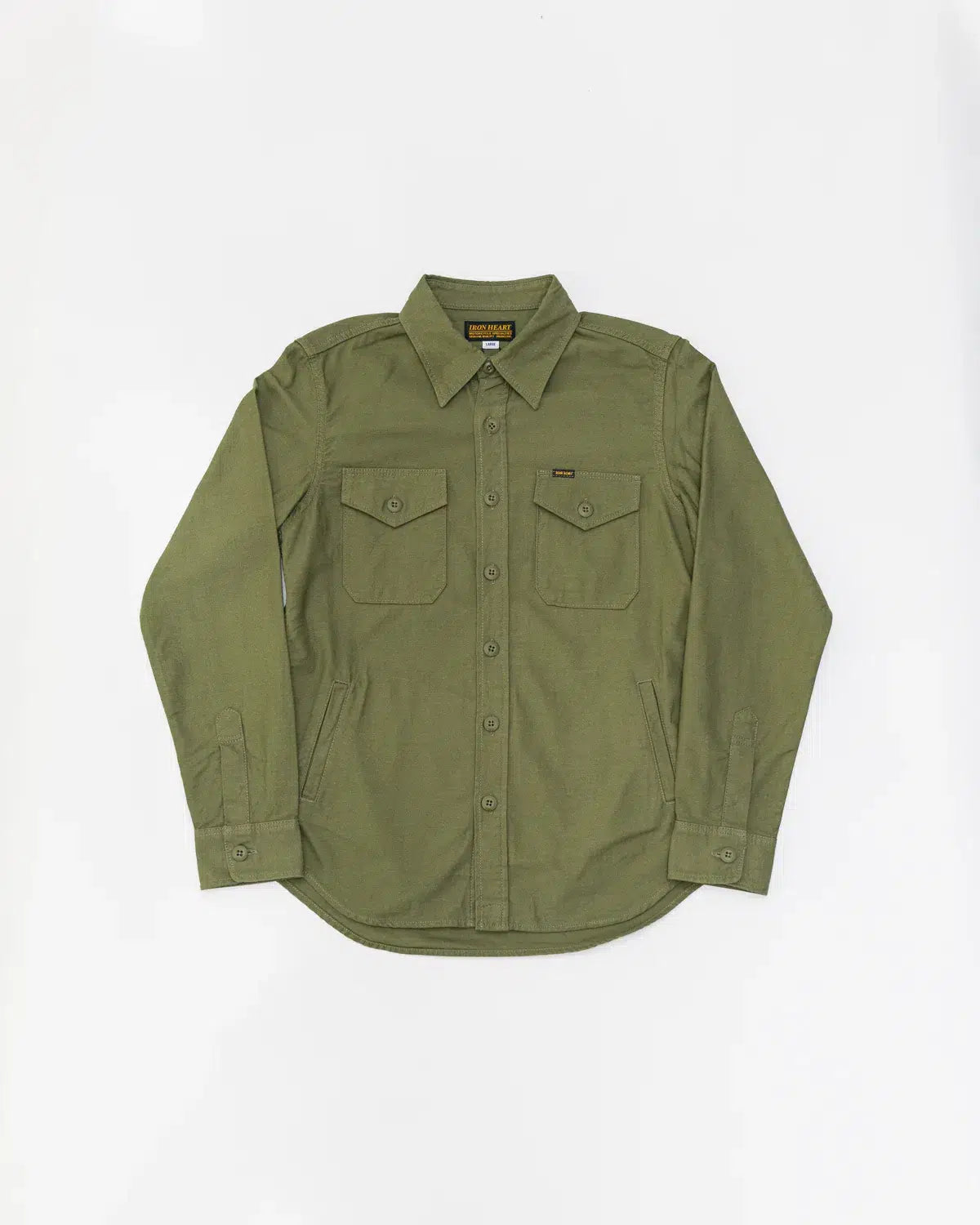 Iron Heart IHSH-328-GRN (FW22) 7oz Back Satin Military CPO Shirt
