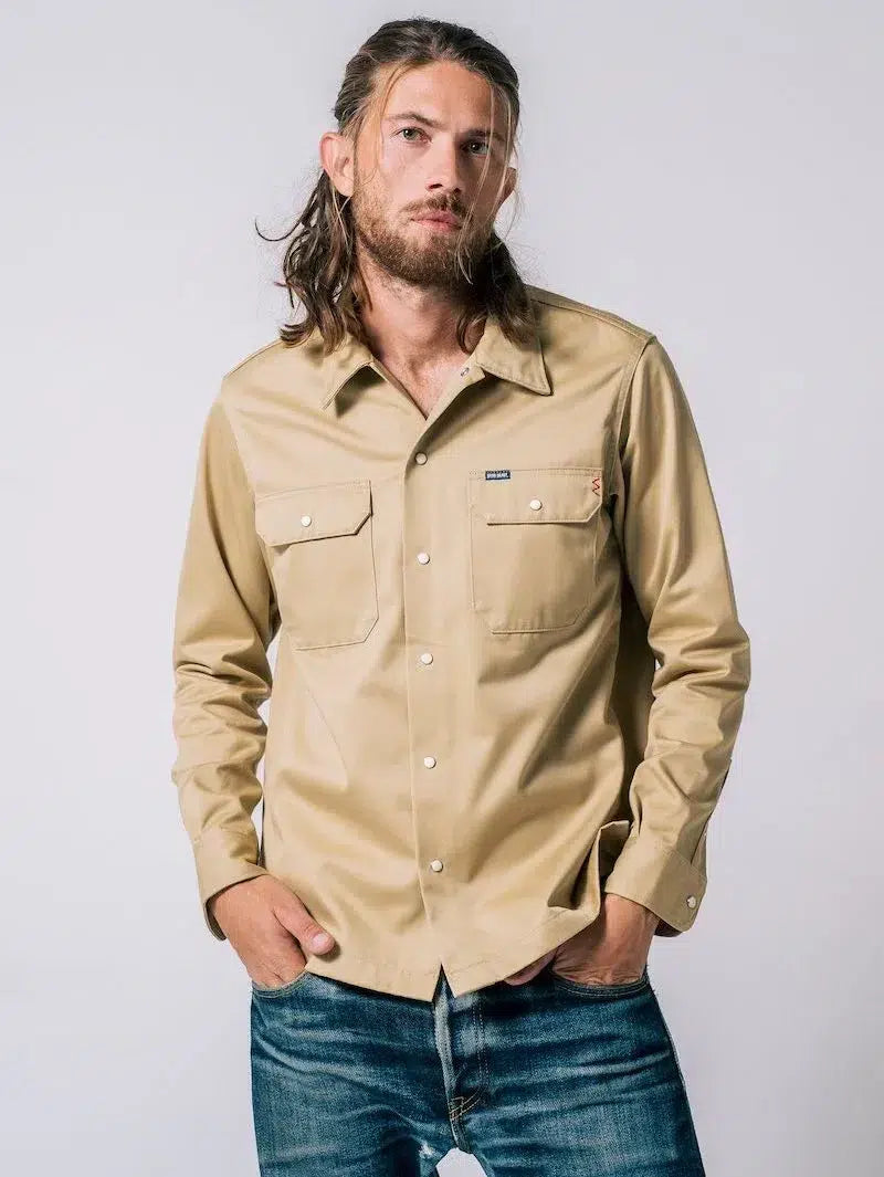 Iron Heart IHSH-383-BEI-NP 9oz T/C Mechanic Shirt (No Print)