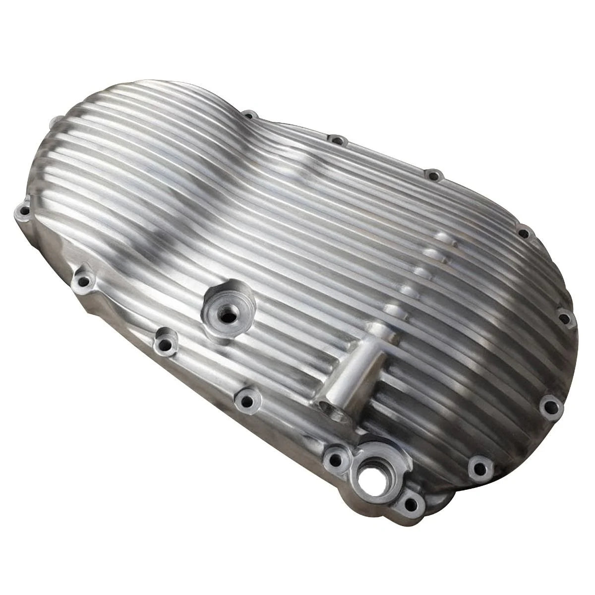 Motone Ribbed Side Engine Cover - Brushed Aluminum MMU065