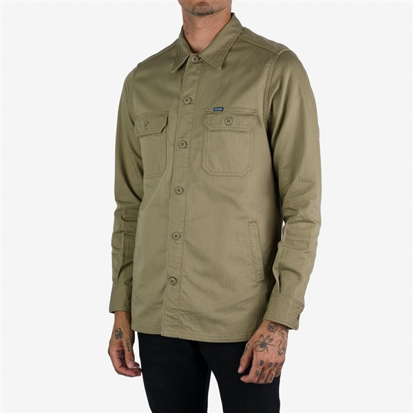 Iron Heart IHSH-385-ODG-BEI (SS24) 9oz Herringbone Military Shirt  Shirts