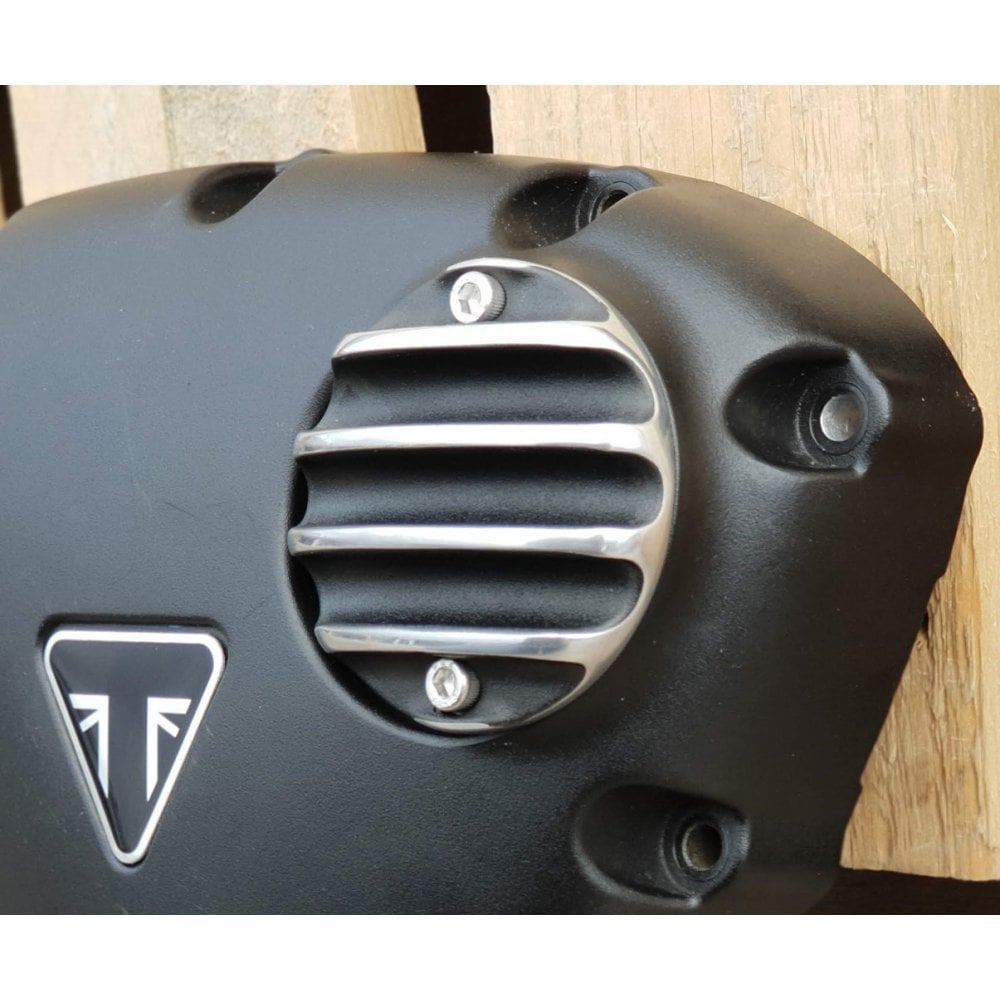 Motone Engine Cover - Black/Polished Rib Contrast Finish - MMU026