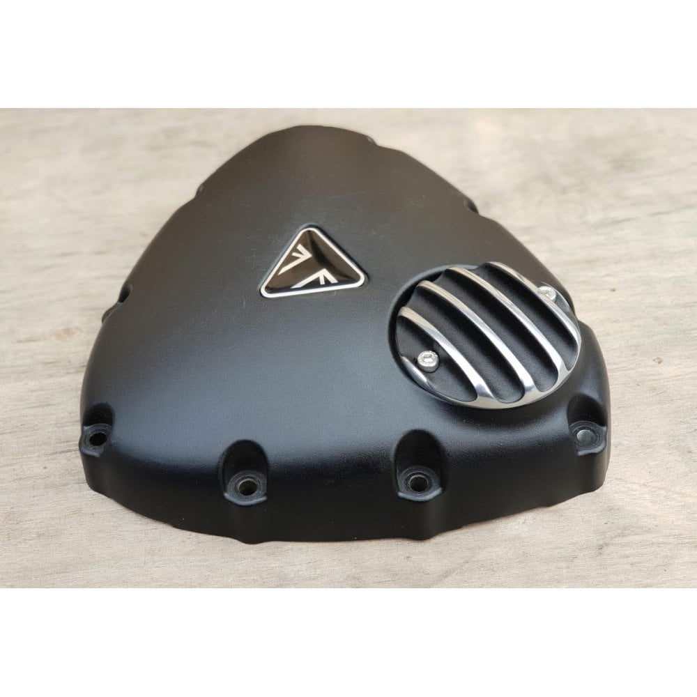 Motone Engine Cover - Black/Polished Rib Contrast Finish - MMU026