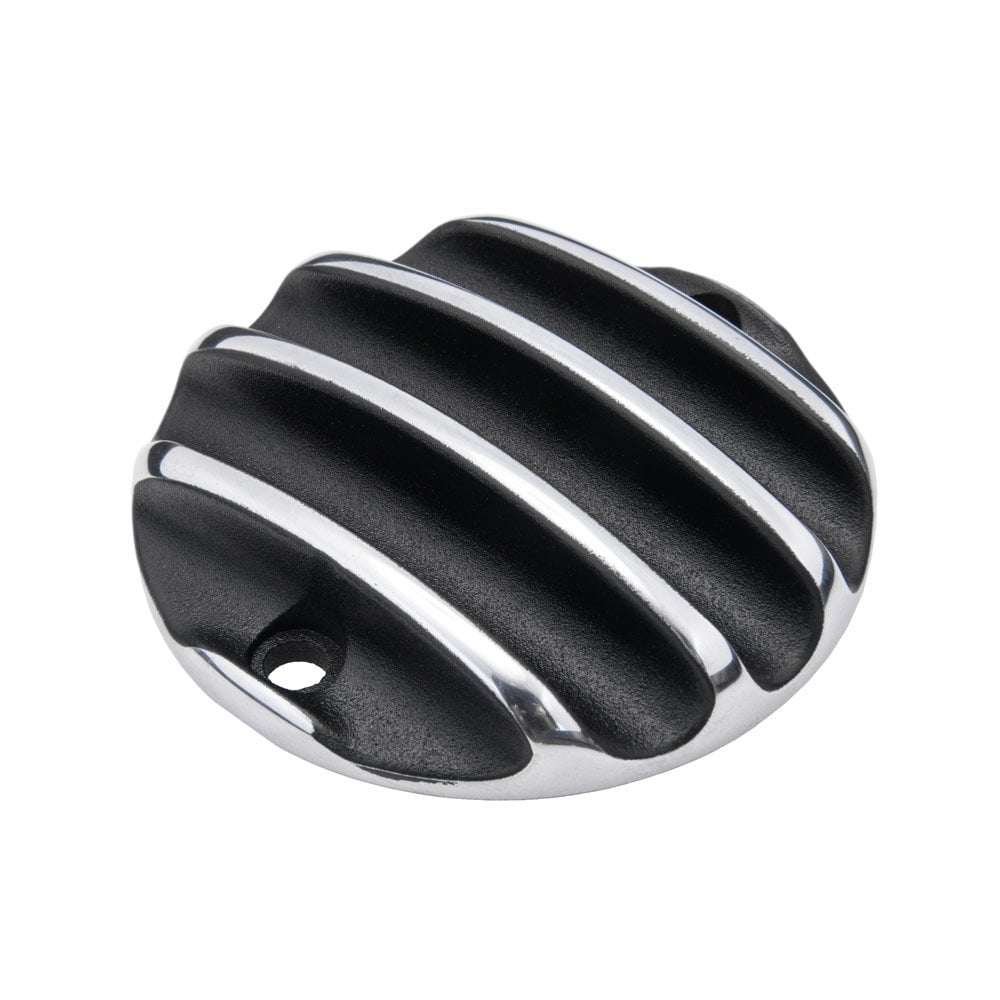 Motone Engine Cover - Black/Polished Rib Contrast Finish - MMU026