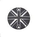 Motone Union Jack Engine Cover - Black/Polish Contrast Finish - MMU021