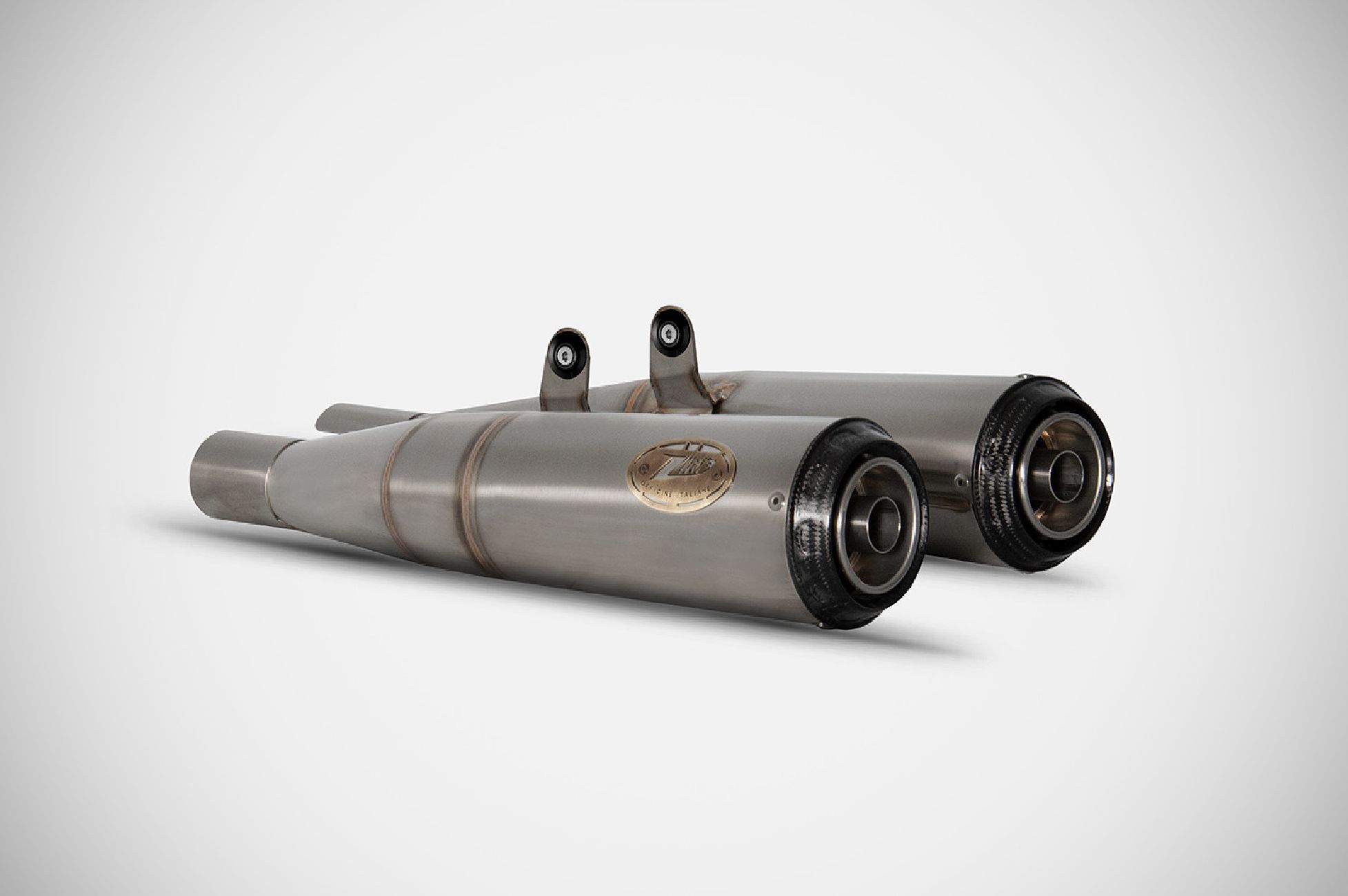 Zard Slip-On Stainless Steel + Carbon End Cap - Speed Twin 1200/Thruxton R/RS