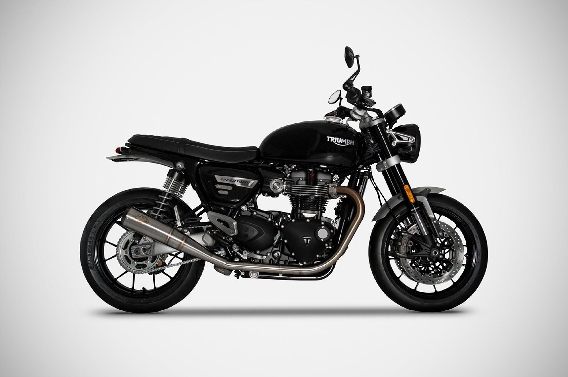 Zard Slip On Carbon End Cap Exhaust - Speed Twin 1200 (21 - 23)