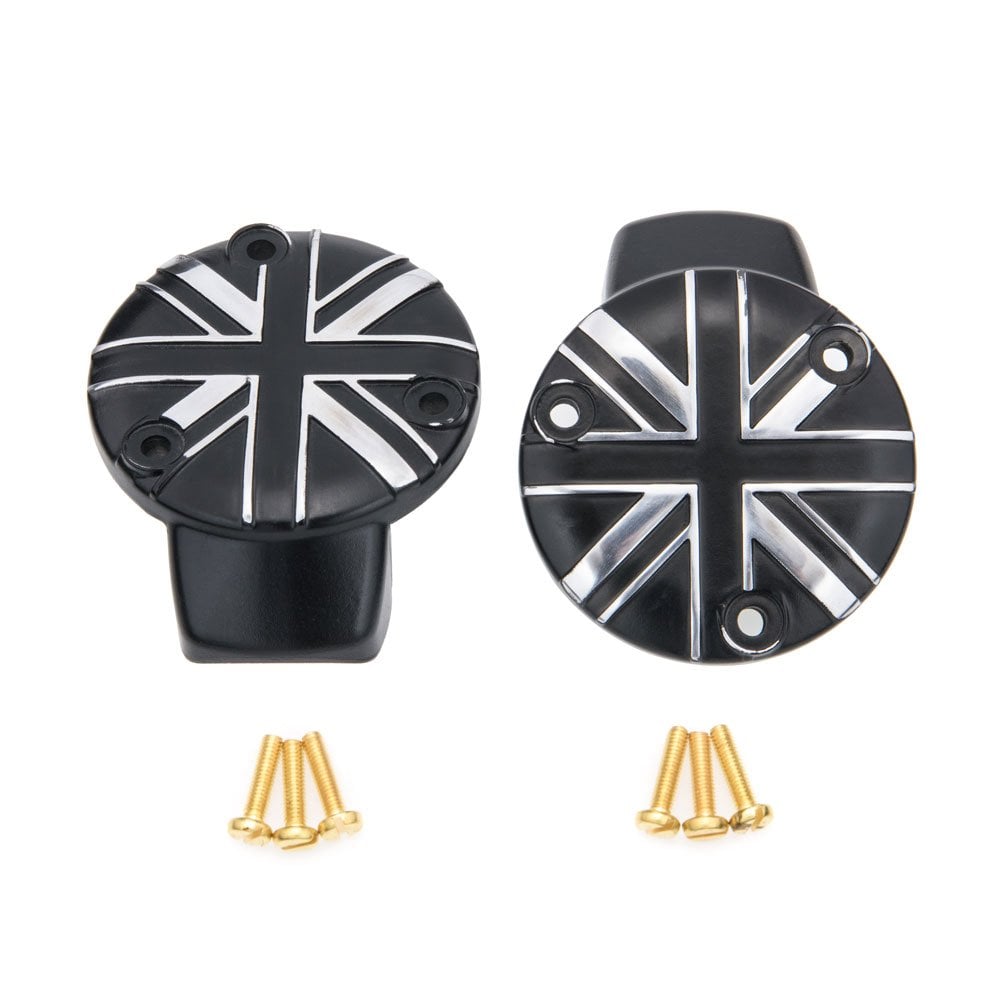 Motone Union Jack TPS Sensor Covers - Black/Contrast Polish - MMU009