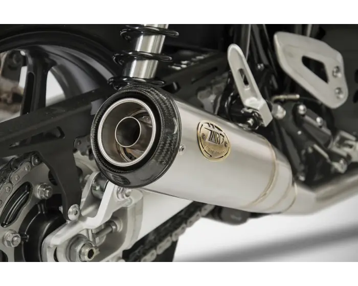 Pô Zard Slip-On Inox + Carbon End Cap - Speed Twin 1200/Thruxton R/RS