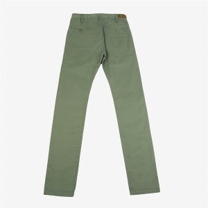 Iron Heart IH-721-OLV 9oz Mercerised Selvedge Cotton Slim Tapered Chinos - Olive Green