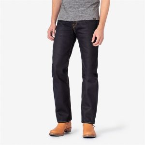 Iron Heart IH-666-XHSib 25oz Selvedge Denim Slim Straight Cut Jeans - Indigo/Black