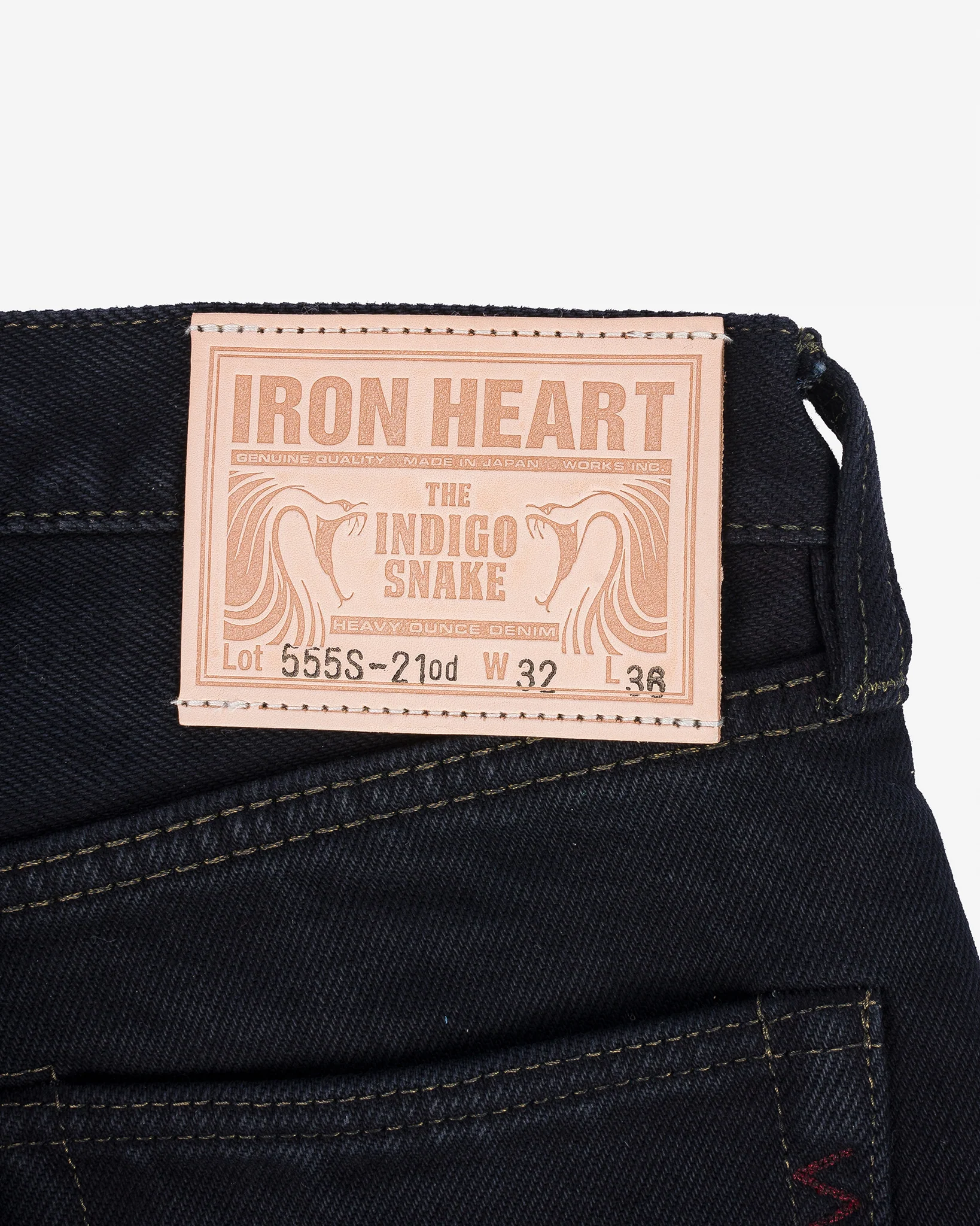 Iron Heart IH-555S-21od 21oz Selvedge Denim Super Slim Cut Jeans - Indigo Overdyed Black - Image 9
