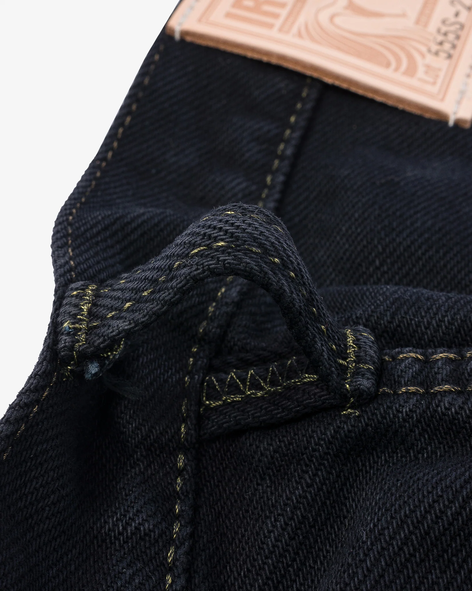 Iron Heart IH-555S-21od 21oz Selvedge Denim Super Slim Cut Jeans - Indigo Overdyed Black - Image 8