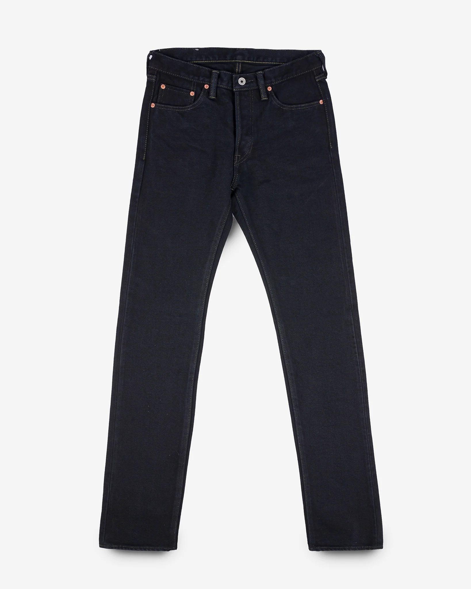 Iron Heart IH-555S-21od 21oz Selvedge Denim Super Slim Cut Jeans - Indigo Overdyed Black - Image 2