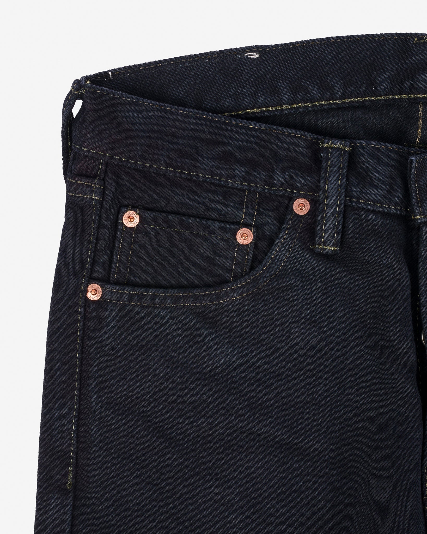 Iron Heart IH-555S-21od 21oz Selvedge Denim Super Slim Cut Jeans - Indigo Overdyed Black - Image 10