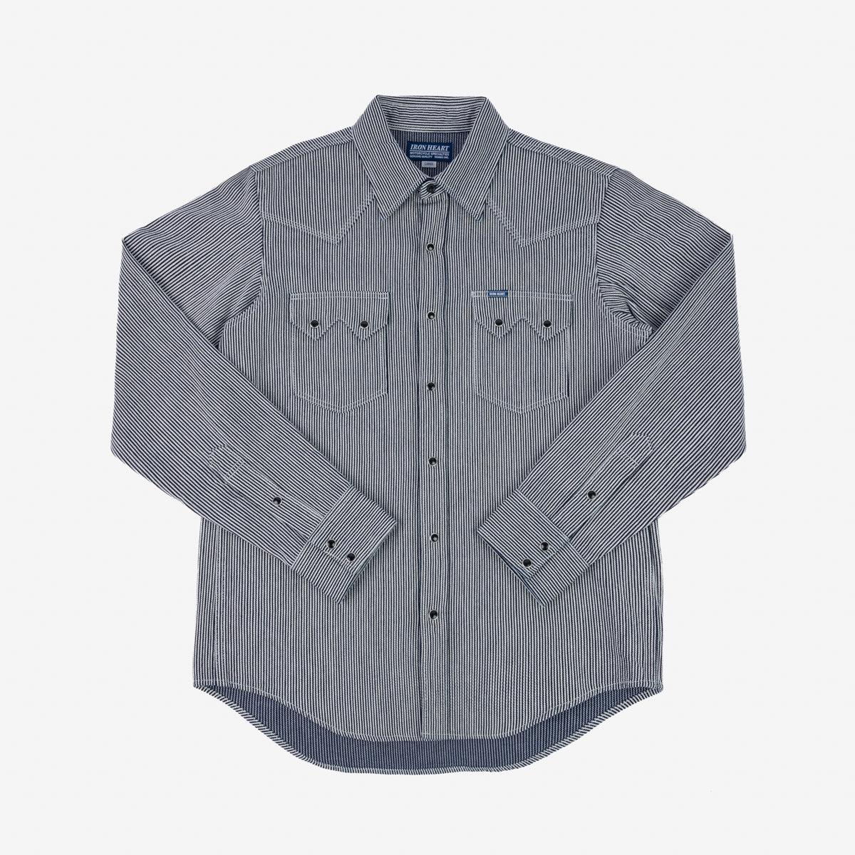 Iron Heart IHSH-365-IND 8oz Herringbone Hickory Stripe Sawtooth Western Shirt - Image 2