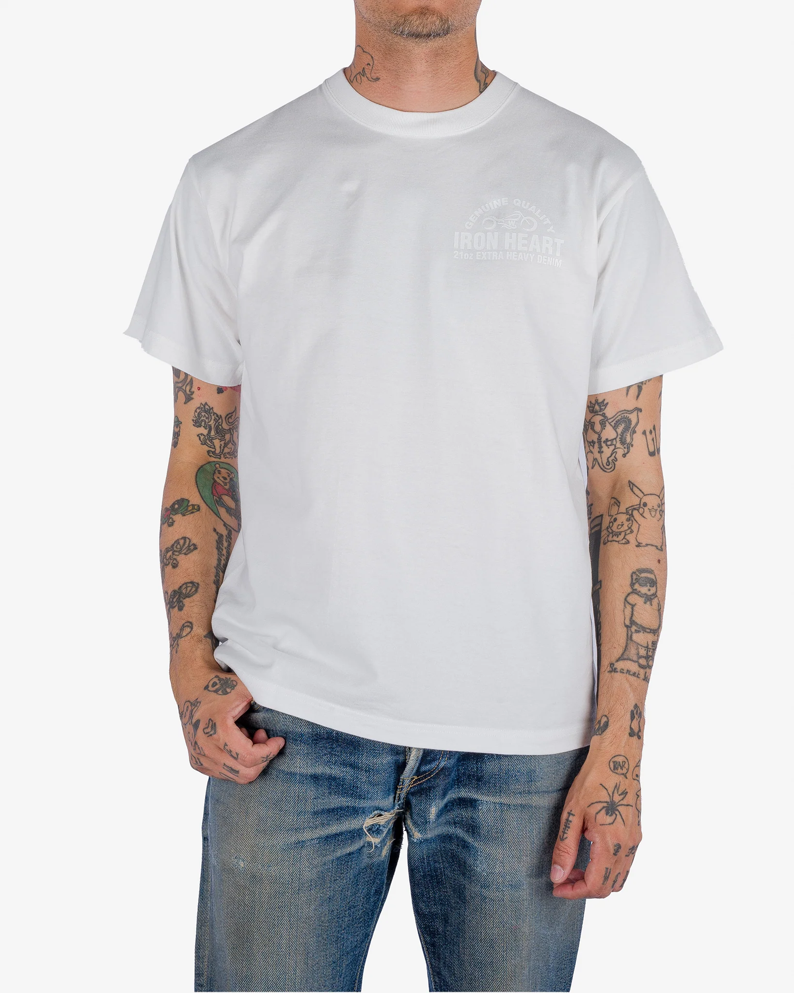 Iron Heart IHT-2401 7.5oz Printed Loopwheel Crew Neck T-Shirt