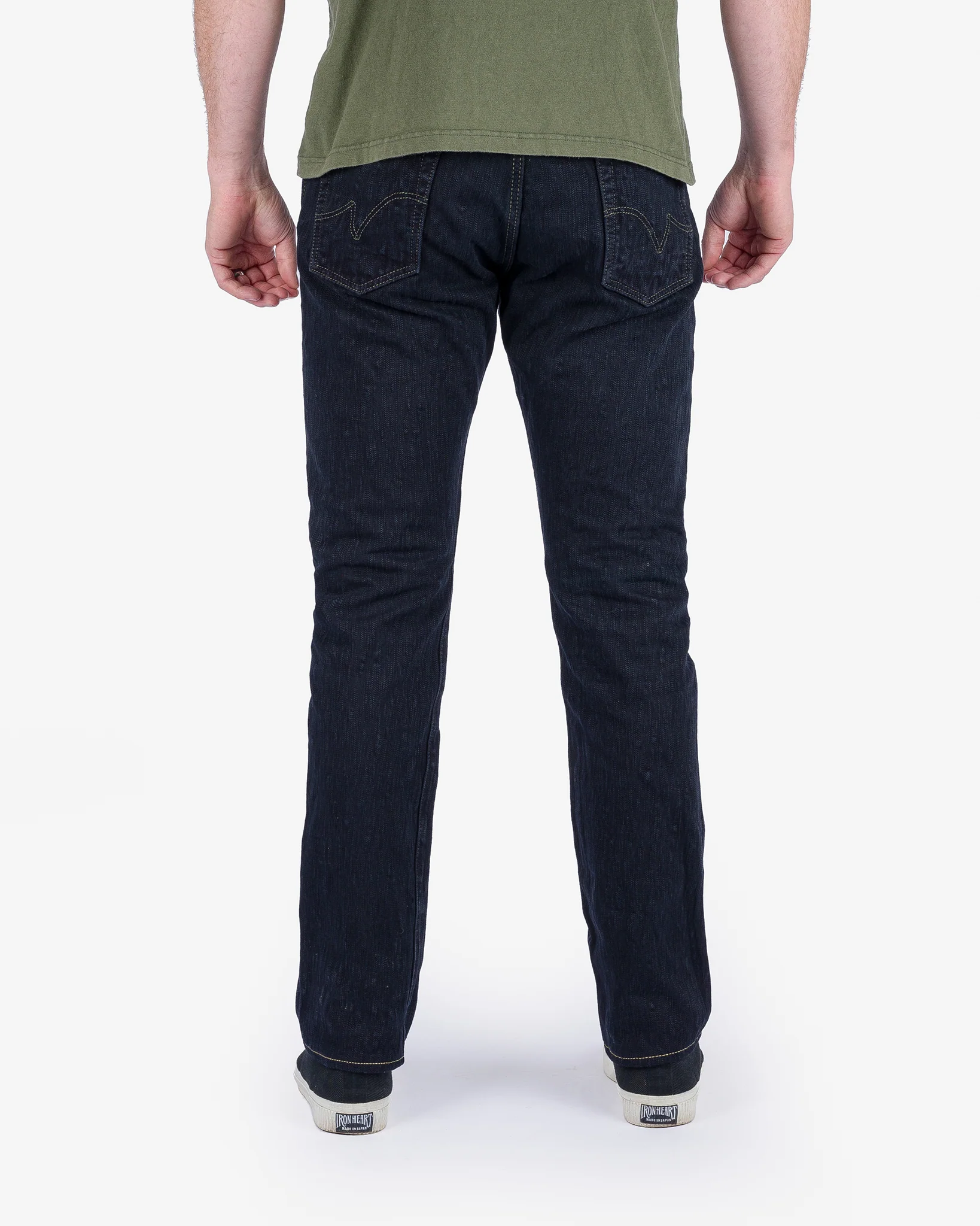 Iron Heart IH-888S-SLBod 16oz Slubby Selvedge Denim Relaxed Tapered Cut Jeans - Indigo Overdyed - Image 14
