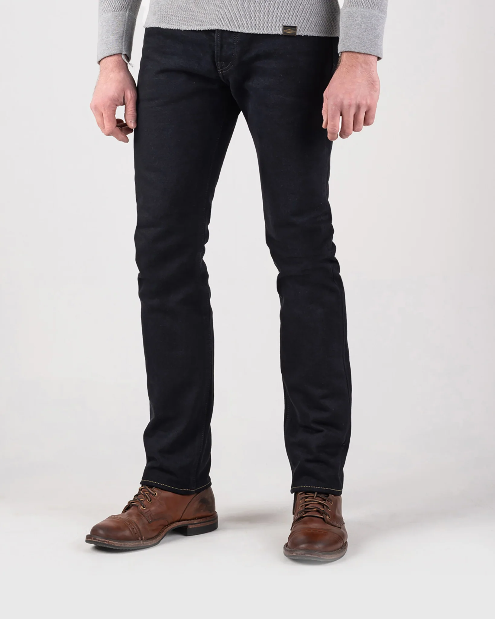 Iron Heart IH-555S-21od 21oz Selvedge Denim Super Slim Cut Jeans - Indigo Overdyed Black - Image 12