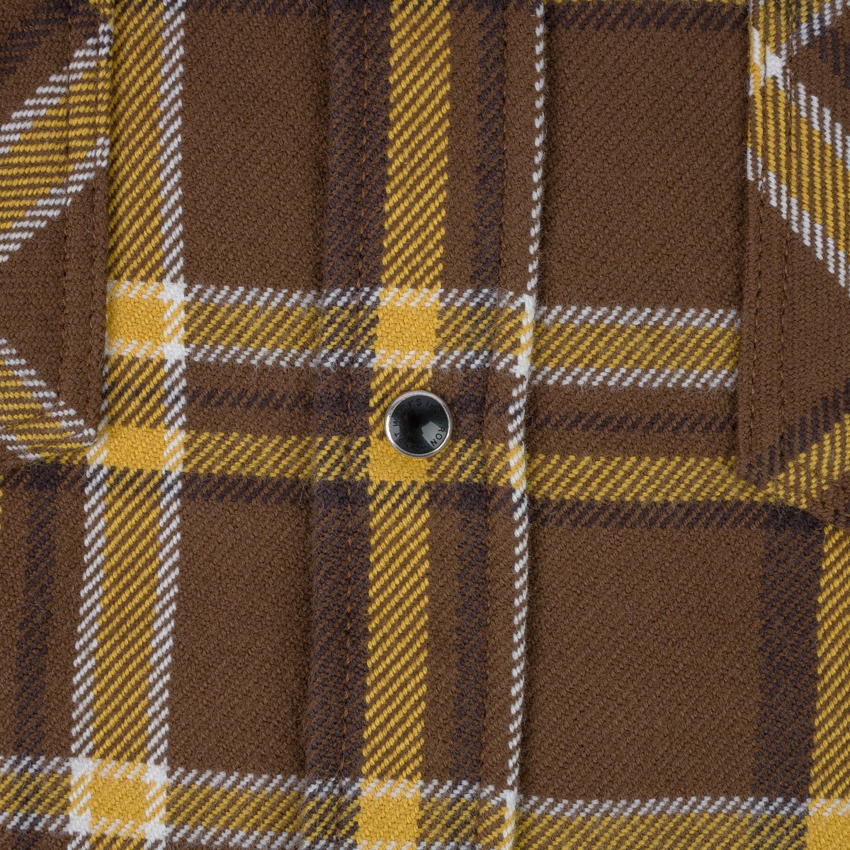 Iron Heart IHSH-372-BRN (FW23) Ultra Heavy Flannel Brown Crazy Check Western Shirt - Brown - Image 5