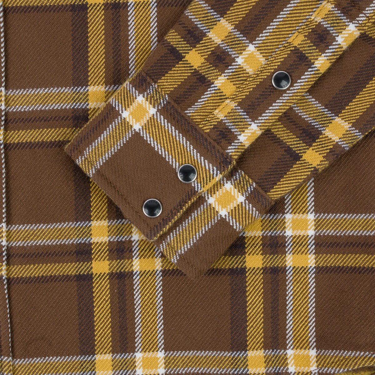 Iron Heart IHSH-372-BRN (FW23) Ultra Heavy Flannel Brown Crazy Check Western Shirt - Brown - Image 4