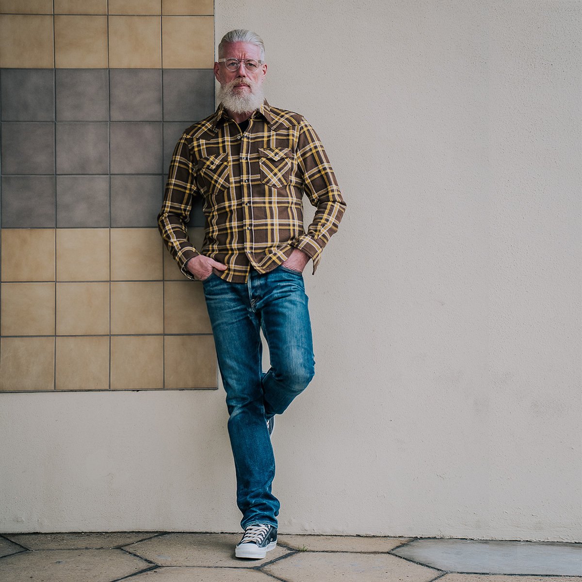 Iron Heart IHSH-372-BRN (FW23) Ultra Heavy Flannel Brown Crazy Check Western Shirt - Brown - Image 6