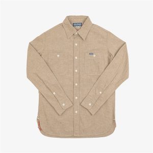 Iron Heart IHSH-344-KHA 10oz Selvedge Chambray Work Shirt