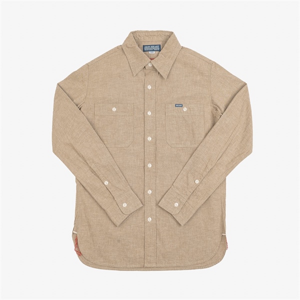 Iron Heart IHSH-344-KHA 10oz Selvedge Chambray Work Shirt