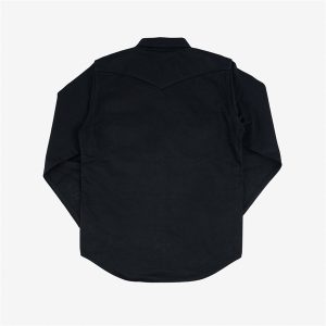 Iron Heart IHSH-361-BLK 16oz Selvedge Denim Western Shirt - Superblack (Fades To Grey)