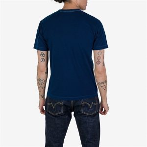 Iron Heart UTIL-PIND 5.5oz Loopwheel Crew Neck T-Shirt - Pure Indigo