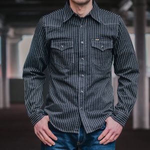 Iron Heart IHSH-62-BLK 12oz Wabash Western Shirt