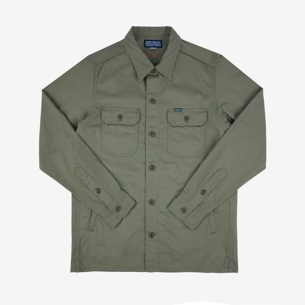 Iron Heart IHSH-385 (SS24) 9oz Herringbone Military Shirt - Image 2