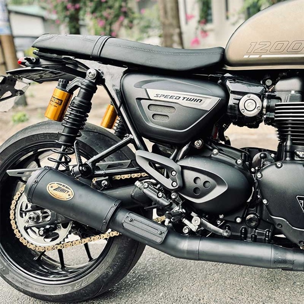 Pô Zard Full System 2>1 Black Coating + Carbon End Cap - Speed Twin 1200 - Image 7